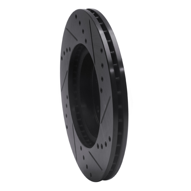 Acura ILX Brake Rotor (1) - Front Left - R1 Concepts - Drilled & Slotted - Black - `03-`17